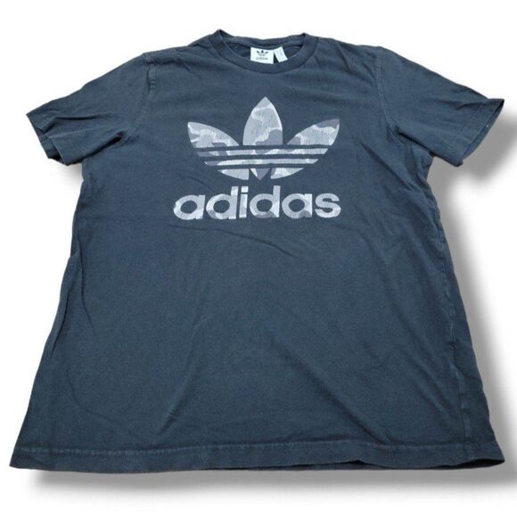 Adidas Shirt Size Medium Camouflage Graphic Print T-Shirt Distressed Print Faded - Picture 1 of 6